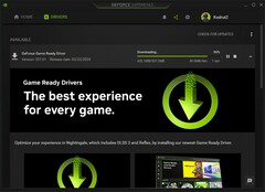 Nvidia GeForce Game Ready Driver 551.61 downloading in GeForce Experience (Source: Own)