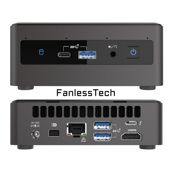 A Panther Canyon NUC from the front and rear, according to its new leak. (Source: FanlessTech)