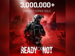 A banner announcing 3 million copies sold for Ready or Not (image source Void Interactive X)