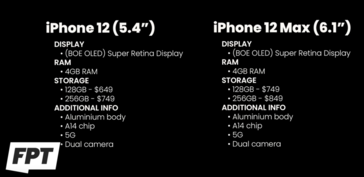 iPhone 12 and 12 Max (image via FrontPageTech on YouTube)