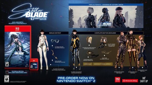 Stellar Blade Complete Edition ad is shown