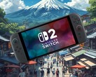 Switch 2 shown with Japanese backdrop