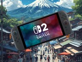 Switch 2 shown with Japanese backdrop