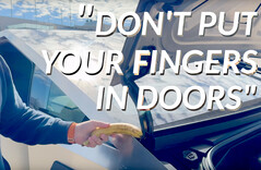 In this test, the banana is not for scale. Instead, it is meant as a stand-in for a precariously-placed human hand or finger. (Image source: Out of Spec Reviews on YouTube - edited)