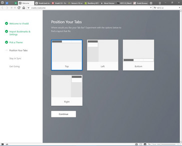 Vivaldi 2.0 position your tabs screen (Source: Own)