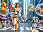 Walt Disney characters in an augmented reality setup (Image source: DALL·E 3-generated image)