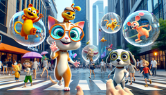 Walt Disney characters in an augmented reality setup (Image source: DALL·E 3-generated image)