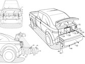 The Ford F-150 Lightning may soon get a frunk accessory that greatly increases its usefulness over the Cybertruck's two-seater frunk. (Image source: US Patent Application Publication)