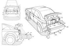 The Ford F-150 Lightning may soon get a frunk accessory that greatly increases its usefulness over the Cybertruck's two-seater frunk. (Image source: US Patent Application Publication)