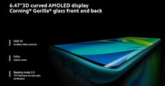 The Mi Note 10 features a curved FHD+ AMOLED display. (Source: Mi)