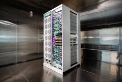 Microsoft has designed custom racks for the Maia 100 with liquid cooling radiators. (Image Source: Microsoft)