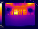 Heatmap of the bottom case under load (Optris PI 640)