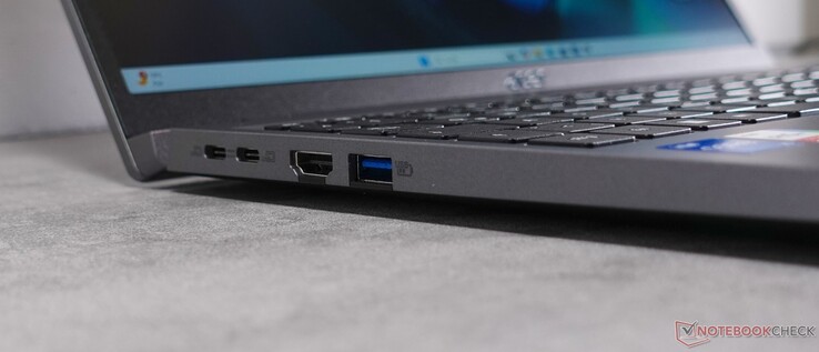 2 x USB-C with DP and PD; HDMI; USB-A 3.2 Gen 1