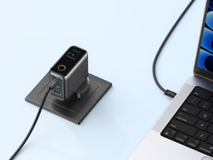 Anker’s Charger (100W, 3 Ports, Smart Display) (pictured) is now available in the UK. (Image source: Anker)