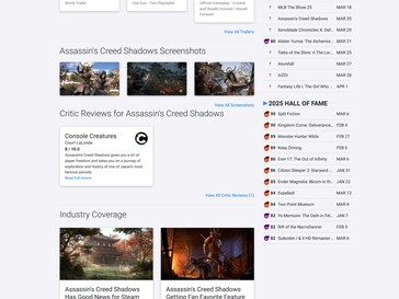 Assassin's Creed Shadows Console Creatures review leak (Image source: Screenshot, OpenCritic)