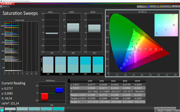 CalMAN: Colour saturation – sRGB target colour space