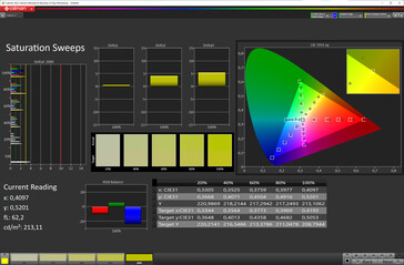 Color saturation (color mode: standard, color temperature: standard, target color space: sRGB)