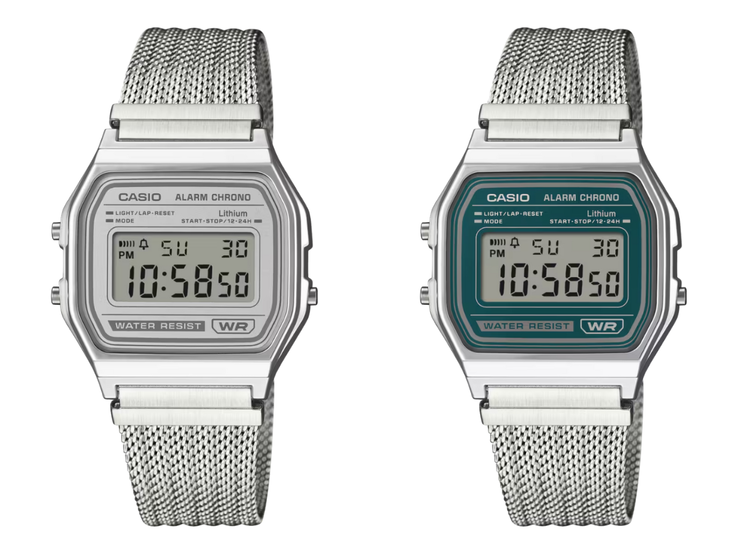 The Casio A158-WEM-7 (left) and the Casio A158-WEM-3 (right). (Image source: Casio)