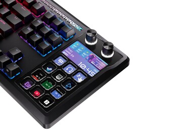 It has 12 programmable LCD keys, two dials, and a screen. (Image source: Elgato)