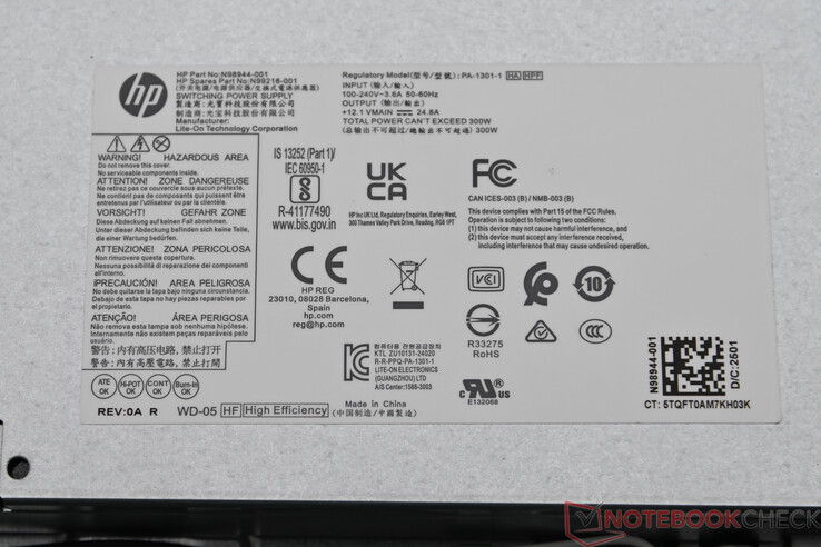 internal power supply unit (12 V, 24.8 A)