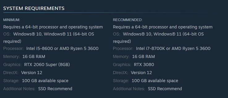 Metal Gear Solid Delta Snake Eater system requirements. (image source: Steam)