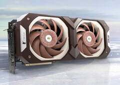 Two 25 mm Noctua fans make ASUS&#039; custom RTX 3070 quiet and thick. (Image source: Noctua)