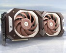 Two 25 mm Noctua fans make ASUS' custom RTX 3070 quiet and thick. (Image source: Noctua)