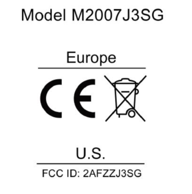 The Mi 10T Pro's certification labels. (Image source: FCC)