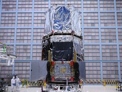NASA engineers installing the sunshield on the Nancy Grace Roman Space Telescope (Image source: NASA and Sophia Roberts)