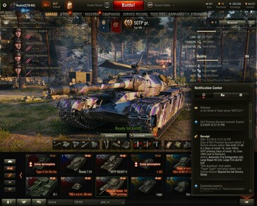 World of Tanks 1.5 Care Package Delta Receipt and premium 50TP tank with custom camo (Source: Own)