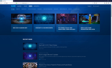 Blizzard Battle.net news page as our example of a predominately dark web page