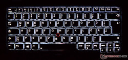 6-row chiclet keyboard (backlight on)