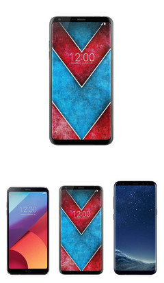 At top: LG V30; On bottom: LG G6, LG V30, and Samsung Galaxy S8+, respectively. (Source: @UniverseIce | Twitter)