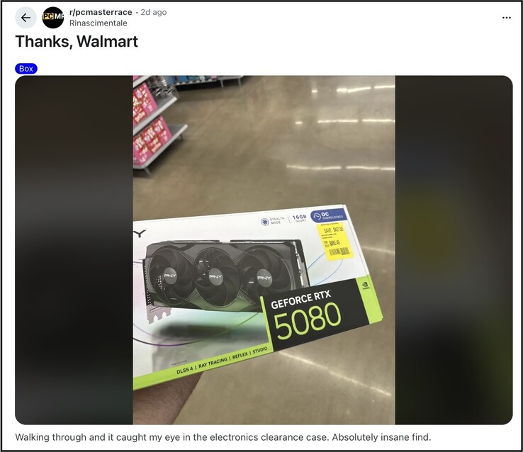 OP claims to have found the PNY RTX 5080 available with a $437.50 discount.
