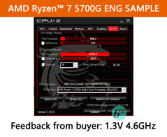 AMD Ryzen 7 5700G Engineering Sample - CPU-Z 1.3 V 4.6 GHz. (Image Source: hugohk on eBay).