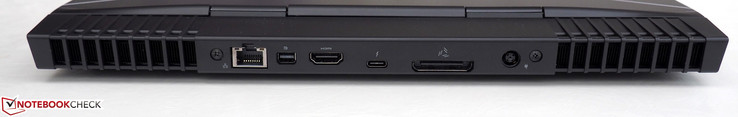Rear: RJ45-LAN, mini-Displayport 1.2, HDMI 2.0, Thunderbolt 3, Graphics Amplifier, power