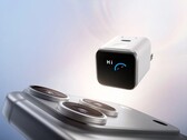 The Anker Nano Charger (45W, Smart Display, 180° foldable) is about to launch in the US. Charger pictured next to a phone. (Image source: Anker)