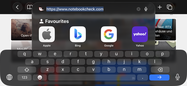 Keyboard landscape (Safari Mobile 26)