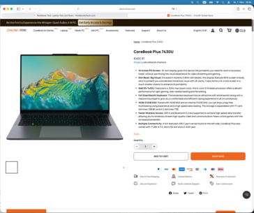 Chuwi actively advertises the CoreBook Plus with the 7430U CPU