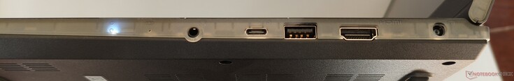 right side: Line-Out/In, USB-C 3.1 (incl. DisplayPort & Power Delivery), USB-A 3.1, HDMI, DC-In