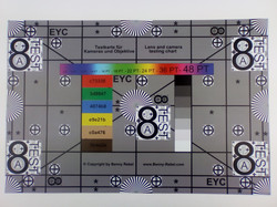 Reference card, photographed with the rear camera