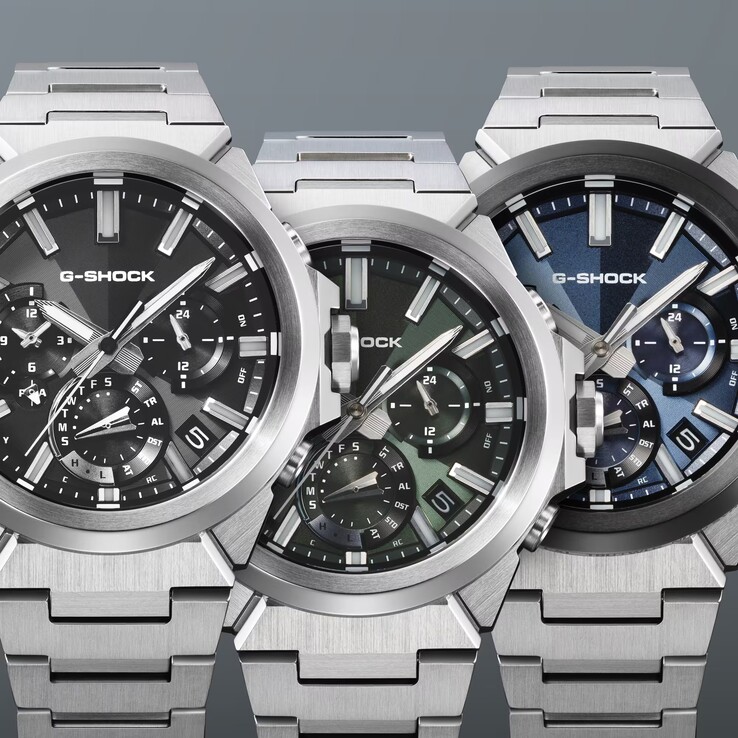 The Casio G-Shock GST-W1000D-1AJF, the GST-W1000D-3AJF, and the GST-W1000D-2AJF (left to right)