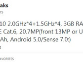 @upleaks reveals HTC Hima specs and features