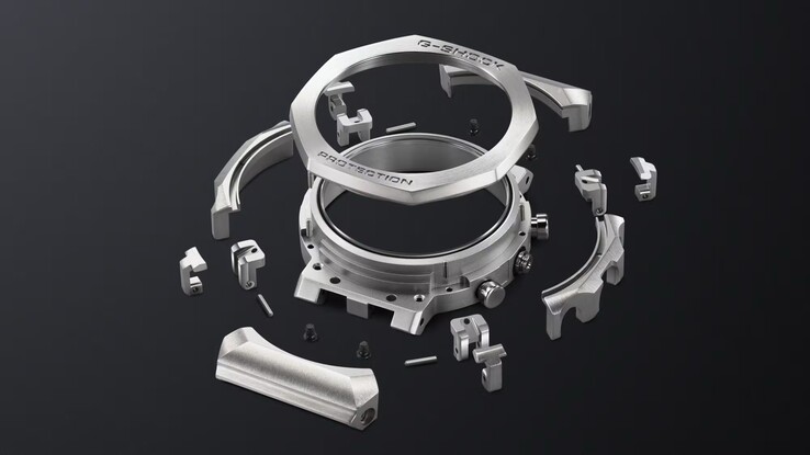 The carefully designed case and bezel are made of 27 individual parts. (Image source: Casio)