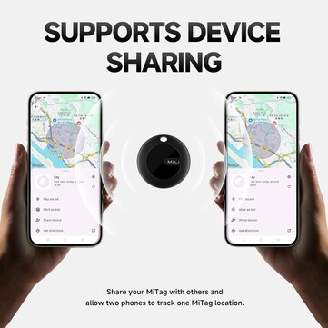 With device sharing, a MiTag can be tracked by two devices. (Image source: MiLi)