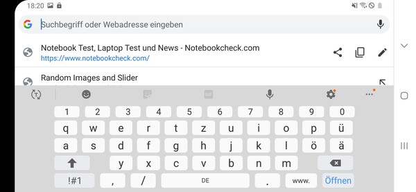 Keyboard in landscape mode