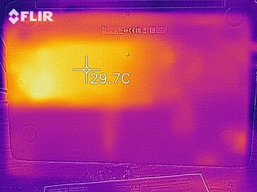 Heatmap of the bottom of the device at idle