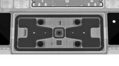 A close-up of the trackpad mechanism on the Magic Keyboard. (Image source: iFixit)