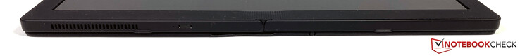 Bottom: Speaker grill, USB-C (3.2 Gen. 2, Power Delivery and DisplayPort 1.2)