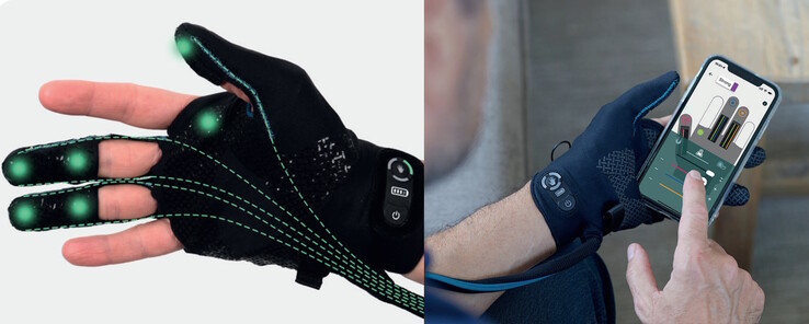 The Carbonhand has a wrist control pad to vary grip settings while a smartphone app allows users to create custom grip settings. (Image source: Bioservo)